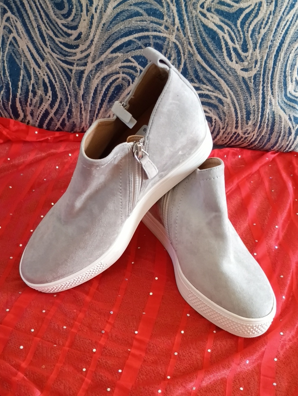 Susina Light Gray Slip-On Zip Sneakers